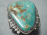 One Of Biggest Best Vintage Native American Navajo Royston Turquoise Sterling Silver Bracelet-Nativo Arts
