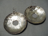 Exceptional Vintage Navajo Sterling Silver Earrings Old Native American-Nativo Arts