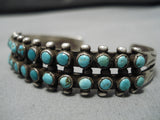 Amazing Vintage Native American Navajo Turquoise Sterling Silver Bracelet Old-Nativo Arts