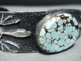 Rare Vintage Native American Navajo #8 Turquoise Sterling Silver Lizard Bracelet-Nativo Arts