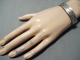 Exceptional Vintage Navajo Sterling Silver Bracelet Native American Old-Nativo Arts
