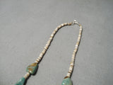 Native American Marvelous Santo Domingo Royston Turquoise Shell Sterling Silver Necklace-Nativo Arts