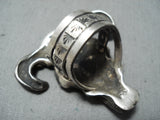 Heavy Fascinating San Felipe Sterling Silver Skull Ring-Nativo Arts
