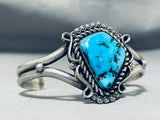 One Of A Kind Vintage Native American Navajo Sleeping Beauty Turquoise Sterling Silver Bracelet-Nativo Arts