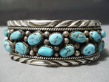 Tremendous Vintage Native American Navajo Turquoise Sterling Silver Bracelet Old-Nativo Arts