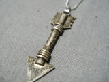 Marvelous Vintage Native American Navajo Sterling Silver Arrow Necklace Old-Nativo Arts