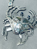Colossal Crab Vintage Southwest Sterling Silver Pearl Necklace-Nativo Arts
