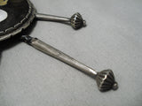 Huge Vintage Zuni Native American Ram Sterling Silver Shell Bolo Tie Old-Nativo Arts