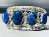 Opulent Midnight Lapis Vintage Native American Navajo Sterling Silver Bracelet Cuff-Nativo Arts