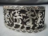 Amazing Vintage Navajo Sterling Silver Native American Kokpelli Bracelet Cuff-Nativo Arts