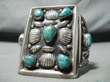 Gigantic Vintage Native American Navajo Museum Quality Turquoise Sterling Silver Bracelet-Nativo Arts