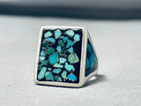 Exceptional Vintage Native American Navajo Turquoise Sterling Silver Ring-Nativo Arts