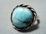 Beautiful Vintage Native American Navajo Red Mountain Turquoise Sterling Silver Ring-Nativo Arts