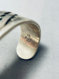 Immense Native American Navajo Sterling Silver Geometric Designs Heavy Bracelet-Nativo Arts
