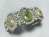 Very Old Vintage Native American Navajo Carico Lake Turquoise Sterling Silver Bracelet-Nativo Arts