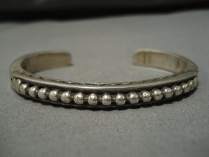 Important Vintage Navajo Albert Lee Native American Sterling Silver Bracelet-Nativo Arts