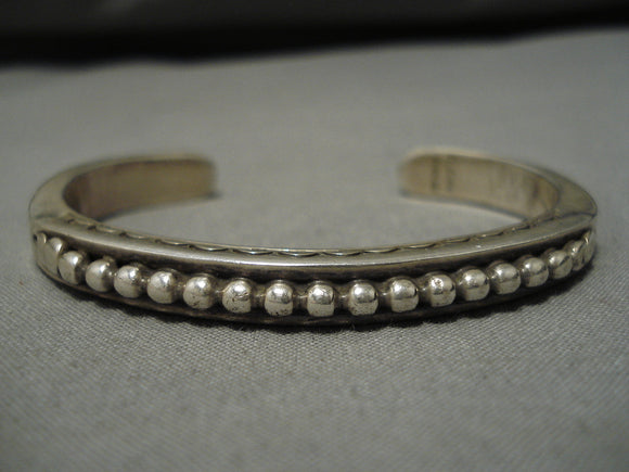 Important Vintage Navajo Albert Lee Native American Sterling Silver Bracelet-Nativo Arts