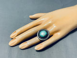 Native American Marvelous Vintage Kingman Turquoise Sterling Silver Ring-Nativo Arts