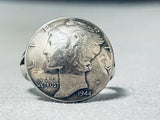 Marvelous Vintage Native American Navajo Sterling Silver Mercury Dime Ring-Nativo Arts