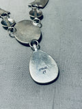 One Of The Most Artisitc Native American Navajo Turquoise Sterling Silver Petroglyph Necklace-Nativo Arts