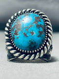 Opulent Del Gordan Vintage Native American Navajo Bisbee Turquoise Sterling Silver Ring-Nativo Arts