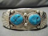 Museum Vintage Native American Navajo Mike Perry Turquoise Sterling Silver Bracelet Old-Nativo Arts
