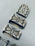 Tremendous Kenny Bill Vintage Native American Navajo Silver Ranger Buckle Set-Nativo Arts