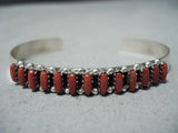 Fantastic Zuni Coral Sterling Silver Bracelet Native American-Nativo Arts