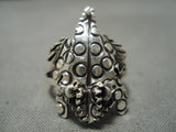 Important Navajo Horned Toad Sterling Silver Native American Ring-Nativo Arts