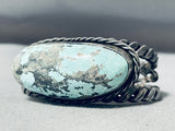 One Of Best Vintage Native American Navajo Coiled Protruding Turquoise Sterling Silver Bracelet-Nativo Arts
