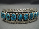 Detailed!! Vintage Native American Navajo Spider Turquoise Sterling Silver Waving Bracelet-Nativo Arts