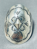 Incredible Button Concho Native American Navajo Sterling Silver Ring-Nativo Arts