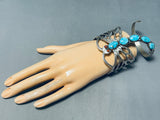 The Craziest Native American Navajo Turquoise Dragonfly Sterling Silver Bracelet-Nativo Arts