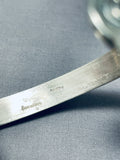 Sensational Native American Navajo Signed Sterling Silver Handstamped Bracelet-Nativo Arts