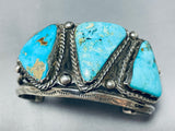 Museum Vintage Native American Navajo Kingman Turquoise Sterling Silver Bracelet-Nativo Arts