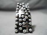 Marvelous Navajo Sterling Silver Crosses Ring Native American-Nativo Arts