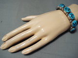 Exceptional Vintage Native American Navajo Sleeping Beauty Turquoise Sterling Silver Bracelet-Nativo Arts