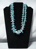 Tremendous Vintage Santo Domingo Morenci Turquoise Necklace Native American Old-Nativo Arts