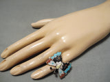 One Of The Best Vintage Zuni Native American Turquoise Butterfly Ring-Nativo Arts