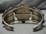 One Of The Best Domed Cluster Vintage Native American Navajo Sterling Silver Turquoise Bracelet-Nativo Arts