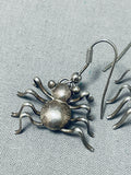 Unforgettable Vintage Native American Navajo Sterling Silver Spider Earrings-Nativo Arts