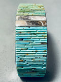 One Of The Most Intricate Ever Vintage Native American Navajo Turquoise Sterling Silver Bracelet-Nativo Arts