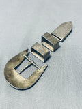 Early Vintage Native American Zuni Dishta Turquoise Sterling Silver Ranger Buckle Set-Nativo Arts
