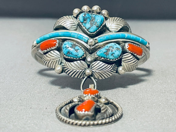 One Of The Most Unique Vintage Native American Navajo Turquoise Heishi Sterling Silver Bracelet-Nativo Arts