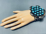 Powerful 140 Gram Vintage Native American Navajo Turquoise Sterling Silver Bracelet-Nativo Arts