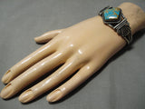 Important Native American Navajo Martinez #8 Turquoise Sterling Silver Bracelet-Nativo Arts