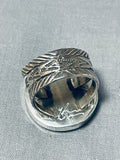 Remarkable Native American Navajo Kingman Turquoise Sterling Silver Ring-Nativo Arts
