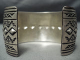 Marie Thompson Navajo Wide Sterling Silver Bracelet Native American-Nativo Arts