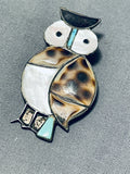 Fantastic Vintage Native American Zuni Turquoise Sterling Silver Owl Pin/pendant-Nativo Arts