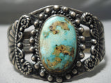 Earlier Vintage Native American Navajo Hachita Turquoise Sterling Silver Bracelet Old Cuff-Nativo Arts